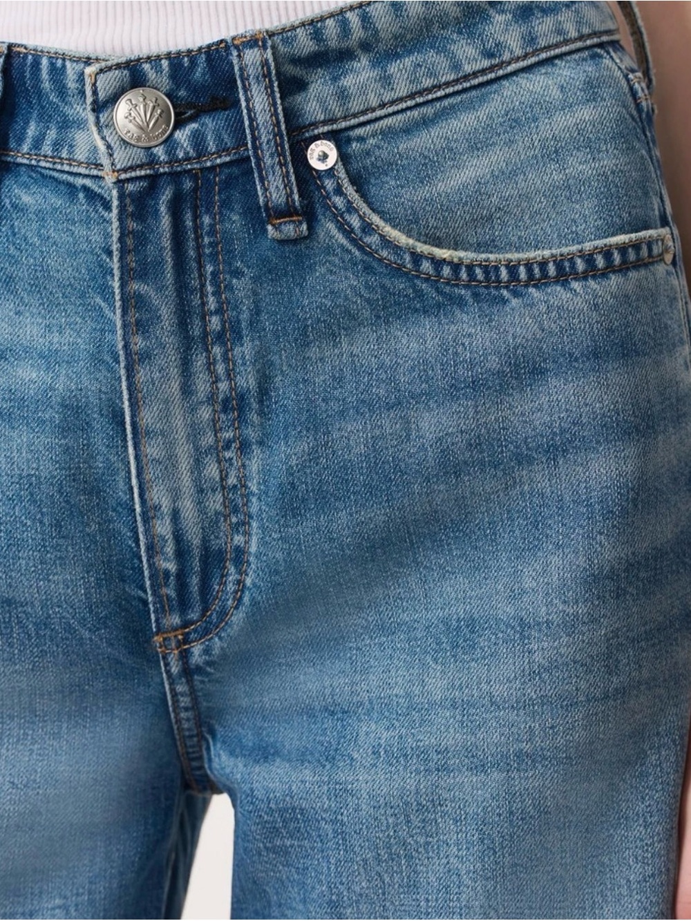 rag & bone Light Blue Wide Leg Jeans - Picture 3 of 9